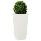 Garden Planters White 2 pcs 35x35x75 cm Steel 851083