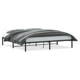 Metal Bed Frame without Mattress Black 193x203cm 373661