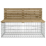 ZNTS Garden Bench with Gabion Basket Impregnated Wood Pine 3196250