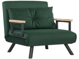 4-in-1 Velvet-Feel Single Chair Bed, with Pillow - Green T3398P377940