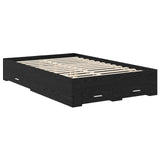 Bed Frame with Headboard Black Oak 135 x 190 cm Engineered Wood 3409996