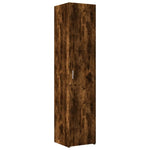 Slim Storage Cabinet Smoked Oak 40x42.5x225 cm Engineered Wood 3281277