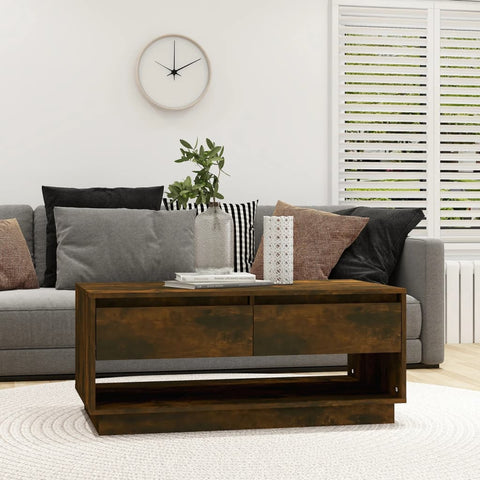 Coffee Table Smoked Oak 102.5x55x44 cm Engineered Wood 812978