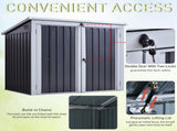3.2 x 5.1ft Corrugated Steel Two-Bin Storage Shelter - Black T3398P317642