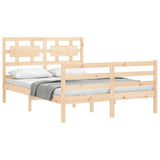 Bed Frame without Mattress Double Solid Wood 3194416