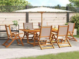 7 Piece Garden Dining Set Solid Wood Acacia and Textilene 3279283