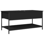 ZNTS Coffee Table Black 100x50x50 cm Engineered Wood and Metal 845346