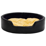 Dog Bed Black and Yellow 99x89x21 cm Plush and Faux Leather 171288