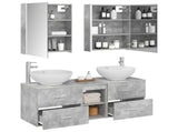 Bathroom Furniture Set 5 pcs Concrete Grey 3406970