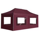 Professional Folding Party Tent with Walls Aluminium 6x3 m Wine Red 45509