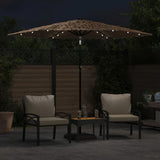 Garden Parasol with LEDs and Steel Pole Brown 268x268x226 cm 4005120