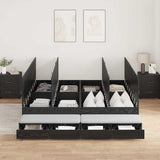 Storage Bed Frame with Drawer Black Oak 180 cm Engineered Wood 3335662