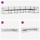 Outdoor Sofa Set 6 pcs White 410 x 172.5 x 73 cm 3386518