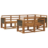 Outdoor Sofa Set 7 pcs Natural Solid Acacia Wood 3385285