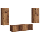 TV Cabinet Set Wall-mounted 2 pcs Old Wood Engineered Wood 3408977