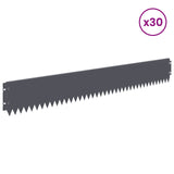 Lawn Edging 30 pcs 103 x 15 cm Steel Anthracite 8008358
