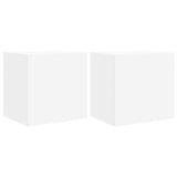 TV Wall Cabinets with LED Lights 2 pcs White 40.5x35x40 cm 837247