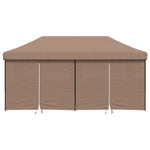 Foldable Party Tent Pop-Up with 4 Sidewalls Brown 4004956