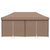 Foldable Party Tent Pop-Up with 4 Sidewalls Brown 4004956