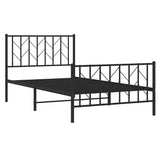 Metal Bed Frame without Mattress with Footboard Black 100x200cm 374450