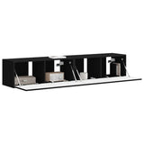 TV Wall Cabinet 2 pcs Black 78.5 x 31 x 29.5 cm Engineered Wood 892212