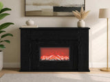 Fireplace with LED Strip Black Oak 63 x 20 x 54.5 cm 8021096