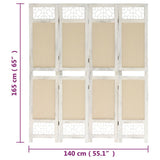 4-Panel Room Divider Cream 140x165 cm Fabric 338559