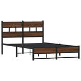 Metal Bed Frame without Mattress Brown Oak 120x200 cm 4017324