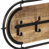 Wall-mounted Coat Rack with 5 Hooks Solid Wood Rough Mango 4013506