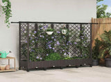 Raised Bed with Trellis and Roof Brown 202.5 x 40 x 127 cm PP 3423160