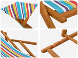 Deck Chair 2 pcs 3 Position Solid Eucalyptus Wood Multicolour 3407810