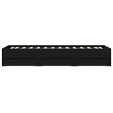 Bed Frame with Drawers without Mattress Black 90x190 cm Single 3207323