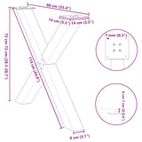 ZNTS Dining Table Legs X-Shaped 2 pcs Anthracite 90x cm Steel 4012986