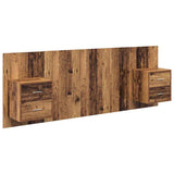 Headboard with Cabinet 3 pcs Old Wood Engineered Wood 3415831