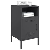 ZNTS Bedside Cabinets 2 pcs Black 36x39x68 cm Steel 843067