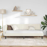 Corner Bed Frame with Headboard Cream 80 x 200 cm Velvet 42016415