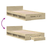 Bed Frame with Drawer without Mattress Sonoma Oak 90x190 cm Single 3280785