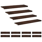 Stair Treads 12 pcs 120 x 30 x 2 cm Dark Brown Solid Beech Wood 3446387