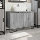 Bathroom Sink Cabinet Grey Sonoma 91x35x60 cm Engineered Wood 848662