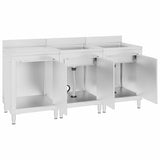 Commercial Kitchen Sink Cabinet 180x60x96 cm Stainless Steel 3058271