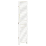 Room Divider 4 Panels White Solid Wood Paulownia 358834