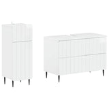 2 Piece Bathroom Cabinet Set ZWOLLE High Gloss White 3417679