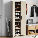 Shoe Cabinet Cream 60x30x166 cm Fabric 337260
