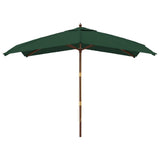 Garden Parasol Green Polyester Fabric Large 363192