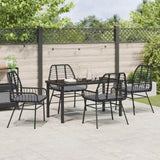 Garden Dining Set 5 pcs Black Poly Rattan 3380857