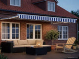 Manual Retractable Awning with LEDs Blue and White 3 x 2 m 3419189
