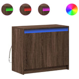 Sideboard with LED Brown Oak 72x34x61 cm Engineered Wood 852179