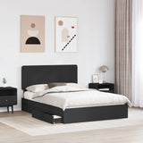 Storage Bed with Headboard Black 150 x 200 cm Engineered Wood 3412673