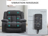 Overstuffed Riser and Recliner Chairs for the Elderly with 8 Vibration Massage, Fabric Upholstered T3398P378882