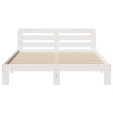 Bed Frame without Mattress White 140x200 cm Solid Wood Pine 855550